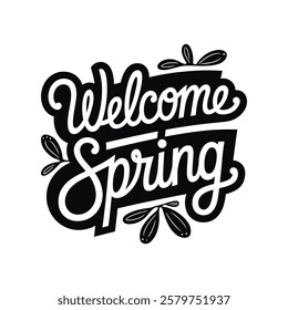 Hello spring greeting card design.