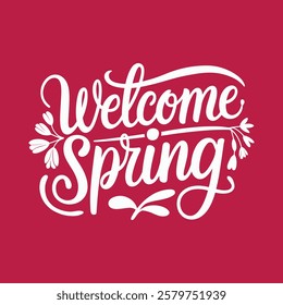 Hello spring greeting card design.