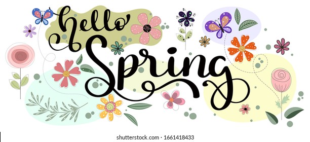 Hello April April Month Vector Flowers Stock Vector (Royalty Free ...