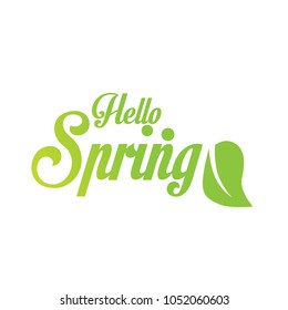 hello spring greeting card or symbol