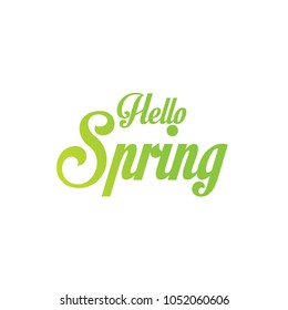 hello spring greeting card or symbol to start first day in spring season and you can use it for sale label in spring sale