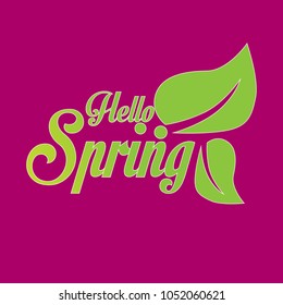 hello spring greeting card or symbol 