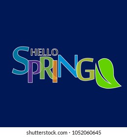 hello spring greeting card or symbol