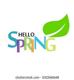 hello spring greeting card or symbol to start first day in spring season and you can use it for sale label in spring sale