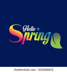 hello spring greeting card or symbol