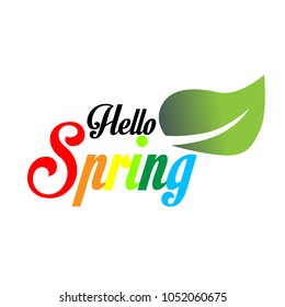 hello spring greeting card or symbol to start first day in spring season and you can use it for sale label in spring sale