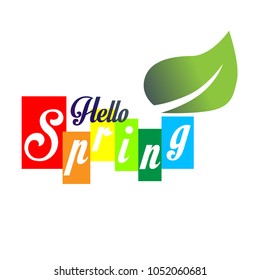 hello spring greeting card or symbol to start first day in spring season and you can use it for sale label in spring sale