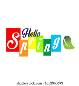 hello spring greeting card or symbol to start first day in spring season and you can use it for sale label in spring sale