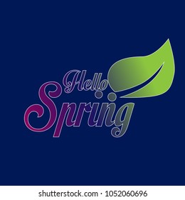 hello spring greeting card or symbol