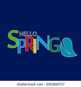 hello spring greeting card or symbol to start first day in spring season and you can use it for sale label in spring sale