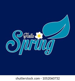 hello spring greeting card or symbol to start first day in spring season and you can use it for sale label in spring sale