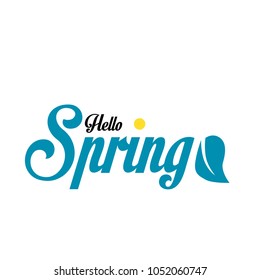 hello spring greeting card or symbol to start first day in spring season and you can use it for sale label in spring sale