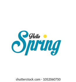 hello spring greeting card or symbol to start first day in spring season and you can use it for sale label in spring sale
