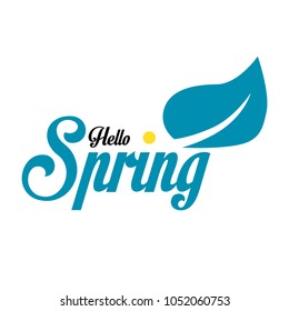 hello spring greeting card or symbol to start first day in spring season and you can use it for sale label in spring sale