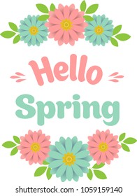 Hello spring. Hello spring greeting card. Hello Spring vector illustration.
