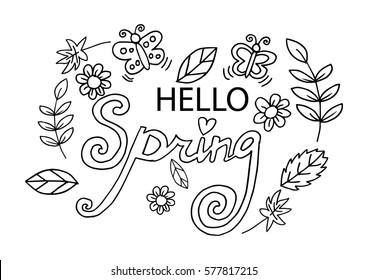 Hello Spring Hand Lettering