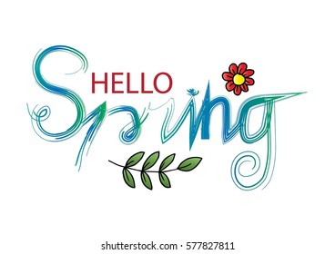 Hello Spring Hand Lettering