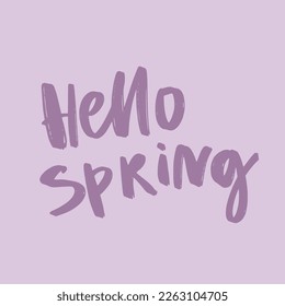 Hello spring hand lettering illustration