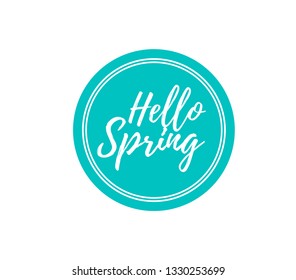 Hello Spring. Hand lettering on a beautiful background. Design for holiday cards and invitations seasonal spring holiday.