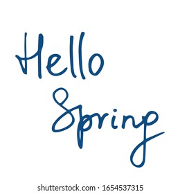 Hallo Frühling Handschrift auf Papier. Vektorillustration.