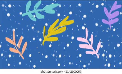 Hello Spring hand sketched background. vintage lettering banner poster template background. Leave pattern