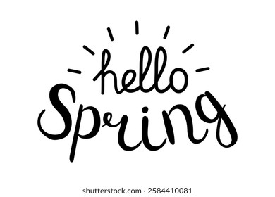 Hello Spring hand written lettering vector