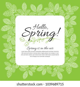 Hello Spring Hand Written Vector Lettering Design, Cute Flourish Illustration with Typography. Useful layout for greeting card, calendar, print and web design, poster, sale banner, mail, ads, shop
