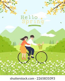 hello spring, illustration about spring