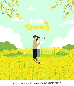 hello spring, illustration about spring