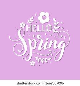 Hello Spring Illustration editable vector. Colorful Spring posters