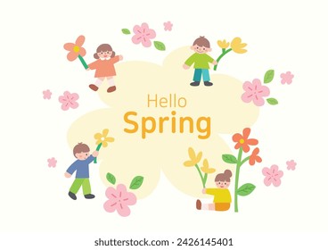 hola primavera y primavera ilustración imagen