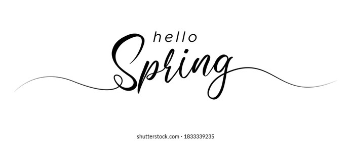 hello spring letter calligraphy banner	