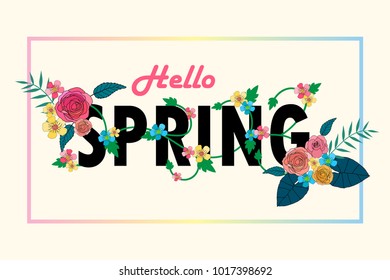 Hello Spring Letter Decorating with floral design.
