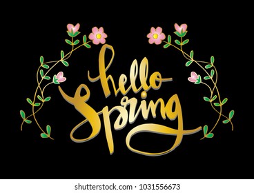 Hello spring lettering
