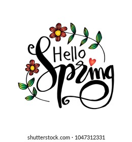 Hello spring lettering