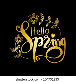 Hello spring lettering