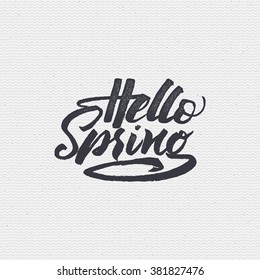 Hello Spring lettering calligraphy