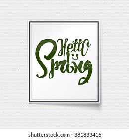 Hello Spring lettering calligraphy