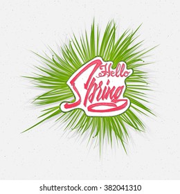 Hello Spring lettering calligraphy