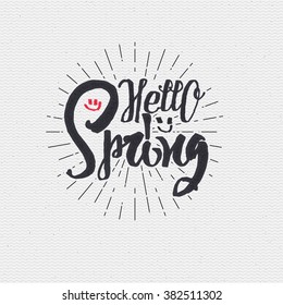 Hello Spring lettering calligraphy