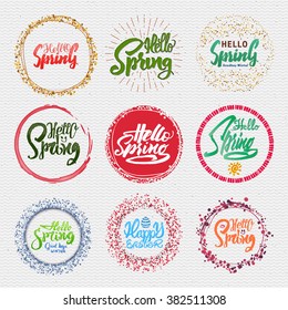 Hello Spring lettering calligraphy