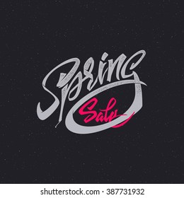 Hello Spring lettering calligraphy