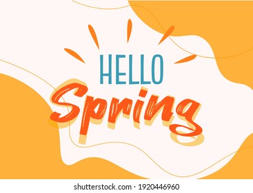 Hello Spring. Lettering for cards
