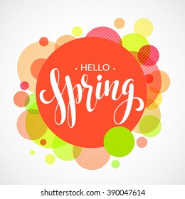 Hello Spring lettering design. Vector illustration EPS10