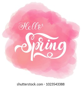 Hello spring lettering. Elements for invitations, posters, greeting cards