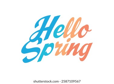 hello spring lettering full color pastel