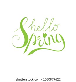 Hello spring lettering vector illustration