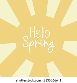 hello spring. lettering vector illustration. floral background