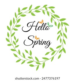 Hello Spring - lettering vector isolated on white background. Hello spring typography. vector.