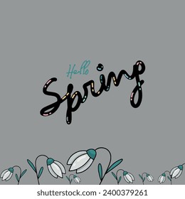 Hello spring with little flowers .background, greeting card, invitation, background, poster